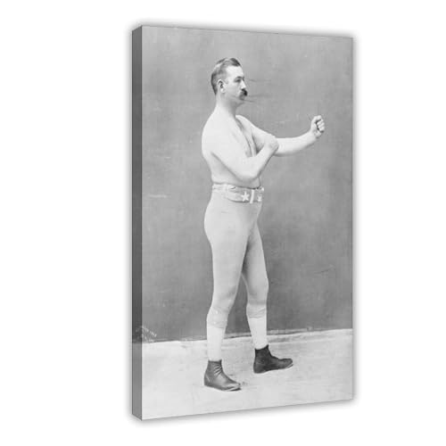 Affiche boxe vintage John L Sullivan décoration murale cadre suspendu 50x76