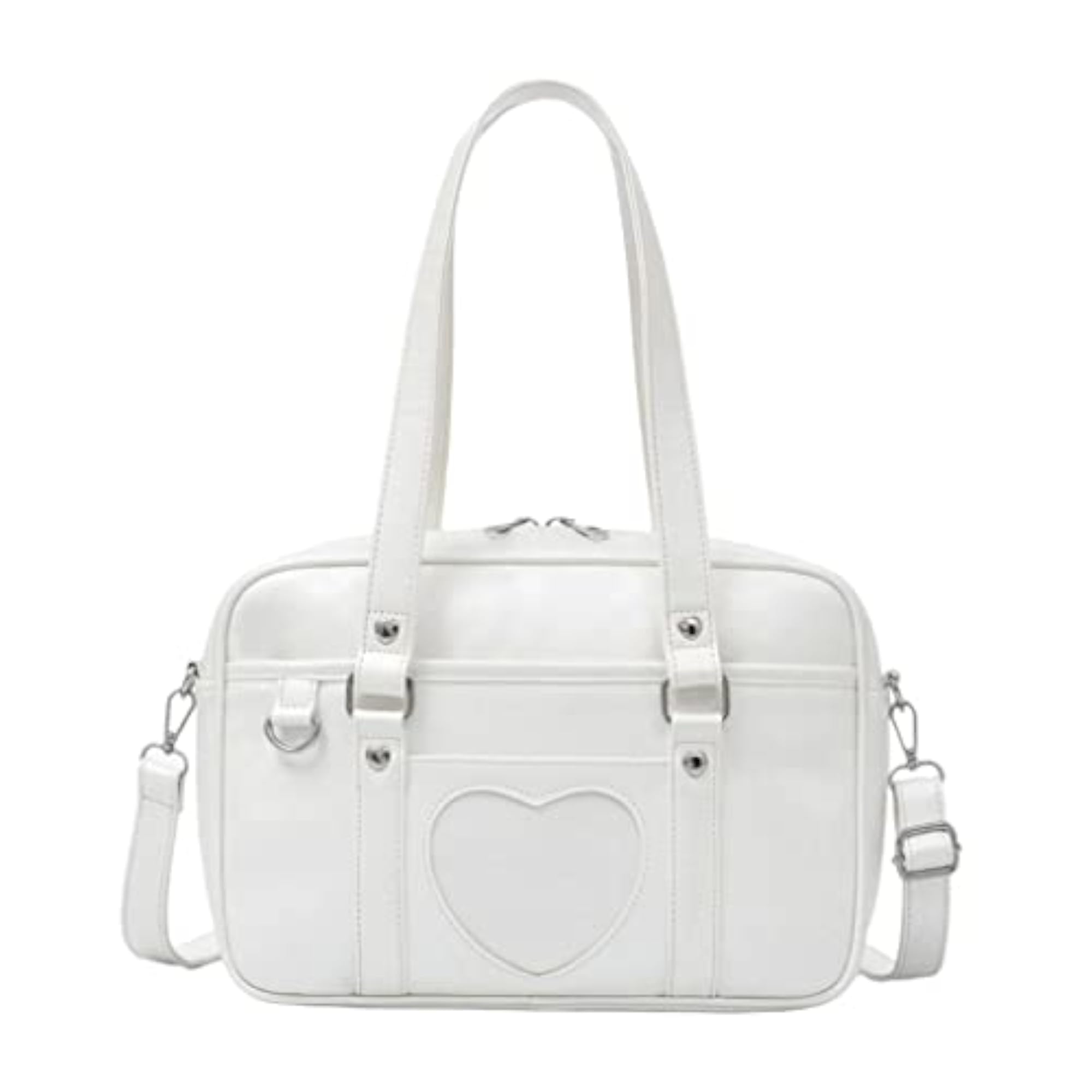 Japanese Student JK Uniform Bag, Large White PU Leather