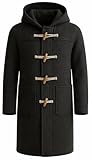 MAXATTIRE Duffle coat classique à capuche en laine mélangée pour homme, Gris   Laine, XXL