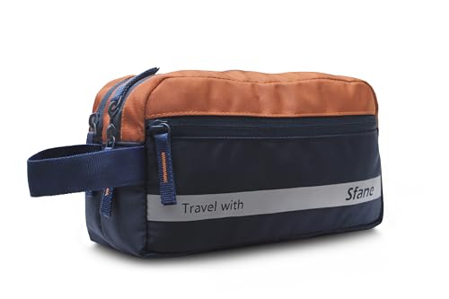 Image of Sfane Portable Travel kit, Cosmetic Bag Makeup Organizer Zipper Toiletry Pouch for Travel, Toiletry Kit (Blue)