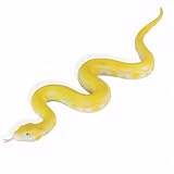CJMYHOME Ultra-Realistic Snake Toy - Scare Birds & Squirrels - 15-Inch Coiled/26-Inch Stretchy Garden Decor, Halloween Prank Gifts for Adults & Safe STEM Toy for Kids (Yellow Python)
