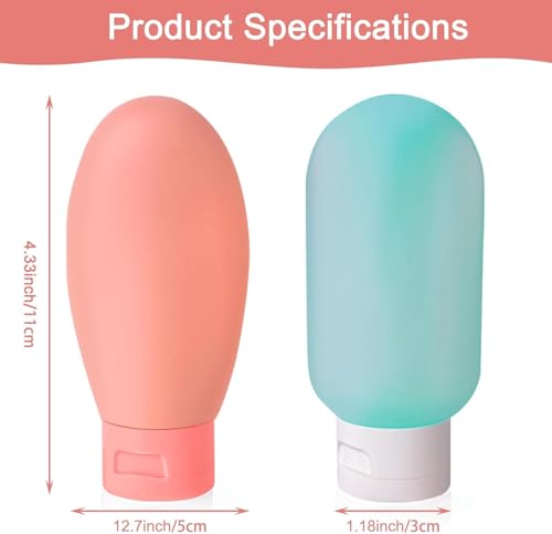 Kit Viagem 3 Frascos de Silicone à Prova de Vazamento – Porta Shampoo, Condicionador e Loção | Frasc