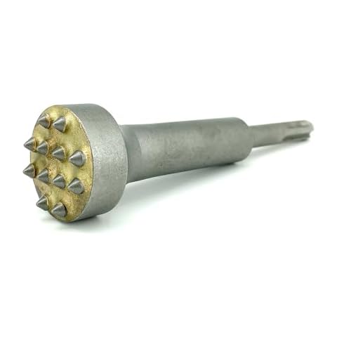 YAOSHER 5.35in Round Head 12 Tips Bushing Tool for Concrete Stone Bricks, SDS Plus Bushing Tool, Square Head Bushing Bit Concrete Roughness Coating Remove Bushing Bit for Rotary Hammer Cover