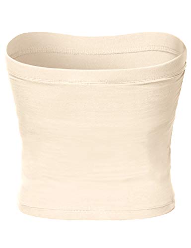 Image of Women's Shapewear Tube Tops Strapless Ruched Built-in Shelf Bra Casual