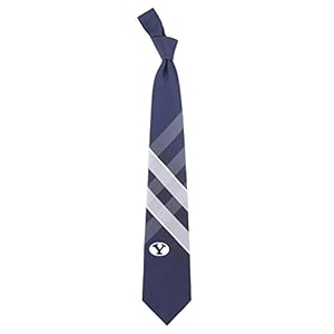 Eagles Wings Cougars Ties Mens College BYU Sports Necktie (Grid Microfiber)