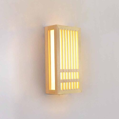 Lámparas de ambiente para sala de estar con aplique de pared rectangular de estilo japonés 2