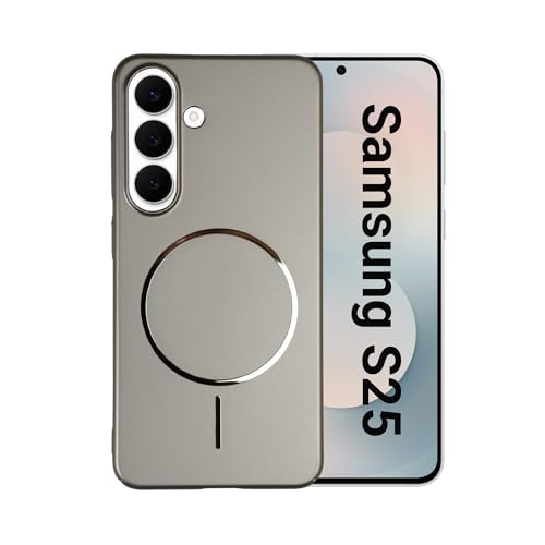 Image of AIBEX Ultra-Thin Mag-Saf Back Cover Case Compatible with Samsung S25| Slim Fit Scratch-Resistant Matte | Magnetic Wireless Charging | Microfibre Lining | Camera Protection (PC Material) - Titanium