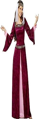 Smiffys Costume da Lady Marian, Borgogna con Abito...