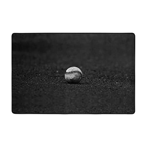 Tapis grand format motif baseball 183x121 cm doux pour salon