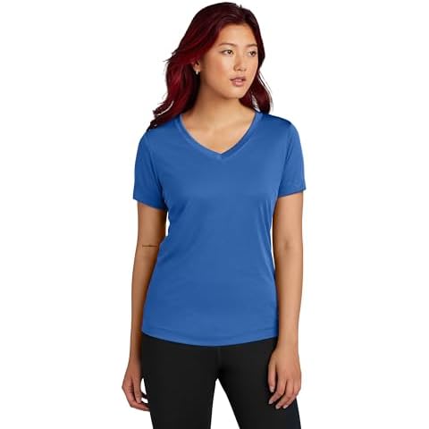 Clothe Co. Workout Tops for Women, Workout Shirt Women, V-Neck Gym Tops for Women (Available in Plus Sizes), True Royal, L Cover