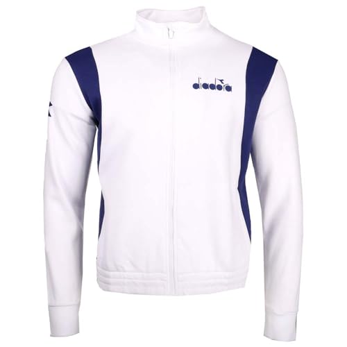 Diadora Womens Jacket Tennis Athletic Outerwear Casual Moisture Wicking - White - Size L