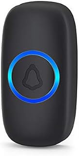 Wireless Doorbell Transmitter, DoorBell Push Button Replacement or Additional for SECRUI Doorbell Receiver - Frequency 433M Transmitter Include Battery - Black