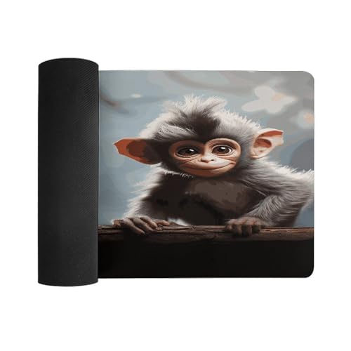 Cute Monkey Desk Mat Non-Slip Large Mouse Pad miniatura 3