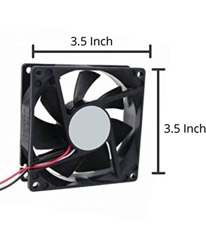 Image of TechSupreme PACK OF 4 DC 12V Cooling Fan for PC Case 80X80X25MM Cabinet Fan 3.5-Inch Square Cooler (Black)