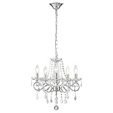 Wieliou Mini Crystal Chandelier, Nickel Crystal Lighting,5-Light Modern Chandelier for Living Room Kitchen Island Entryway Bedroom