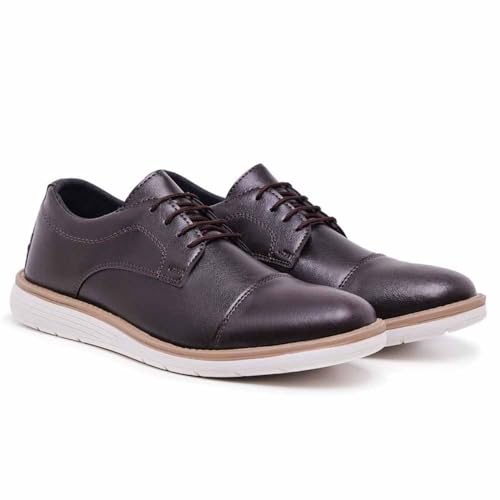 Kit Sapato Masculino Casual Oxfdord Polo State Heros com Carteira (39, Marrom)