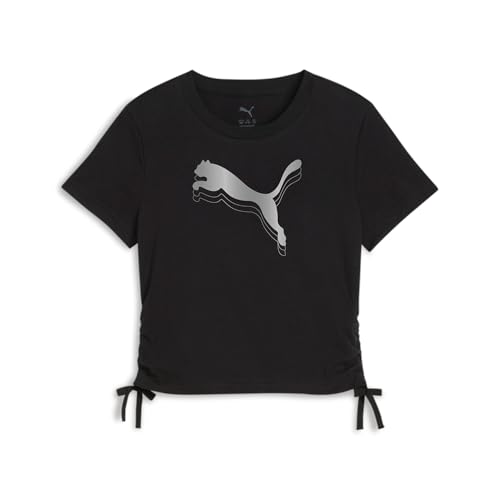 T-shirt PUMA Ess Metallic pour ado de 14 à 16 ans en coton noir