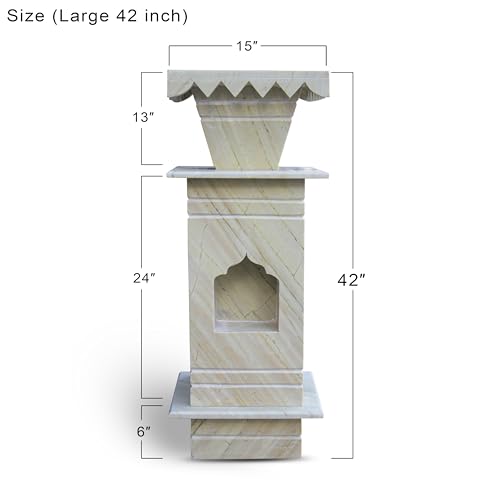 HANDICRAFT BAZAAR Marble Tulsi Pot for Home | Tulsi Marble Planter for Roof, Porch Balcony (Katni Green Large)