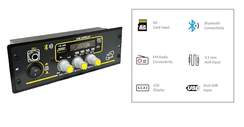 Image of Tech-lobby TDZ1240 Double IC High Power Universal Fit Mp3 Car Stereo with Bluetooth /USB /FM /AUX /MMC /Remote & Built-in Equalizer with Bass & Treble Control with Mic Input
