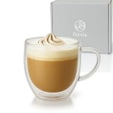 fresia(フリージア) ダブルウォールグラス タンブラー マグカップ コーヒーカップ コップ 耐熱 ガラス 電子レンジ対応 母の日 誕生日プレゼント 女性 結婚祝い ギフト (単品)