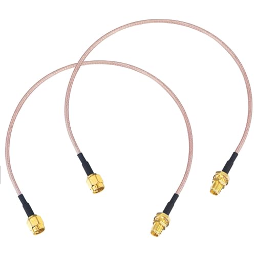 Boobrie 2-Pack RPSMA Coax Cable RG316 RP-SMA Male to RP-SMA Female Bulkhead Mount Coaxial Cable 12inch 30cm WiFi Antenna Extension Jumper Pigtail for WiFi Router Security IP Camera