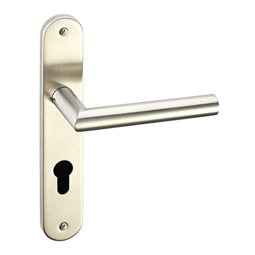 1 Juego de manillería WILMA de perfil cepillado (PZ) Manillas en placa larga par de manillería con material de fijación de Sotech