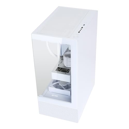 Image of Ant Esports Crystal X2 Mid-Tower Computer Case /Gaming Cabinet - White | Panoramic Glass, LED Control Button | Support ATX, Micro-ATX, Mini-ITX | Pre-Installed 3 ARGB Infinity Mirror Fans