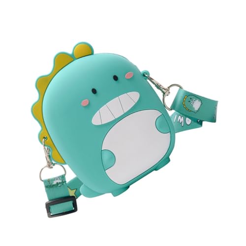 PartyKindom Bolso Bandolera Infantil de Silicona Moda Cruzado Pequeño Verde Monedero con Cremallera para Diario Práctico