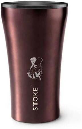 Sttoke Leakproof Ceramic Reusable Coffee Cup 12 oz, Rust Brown
