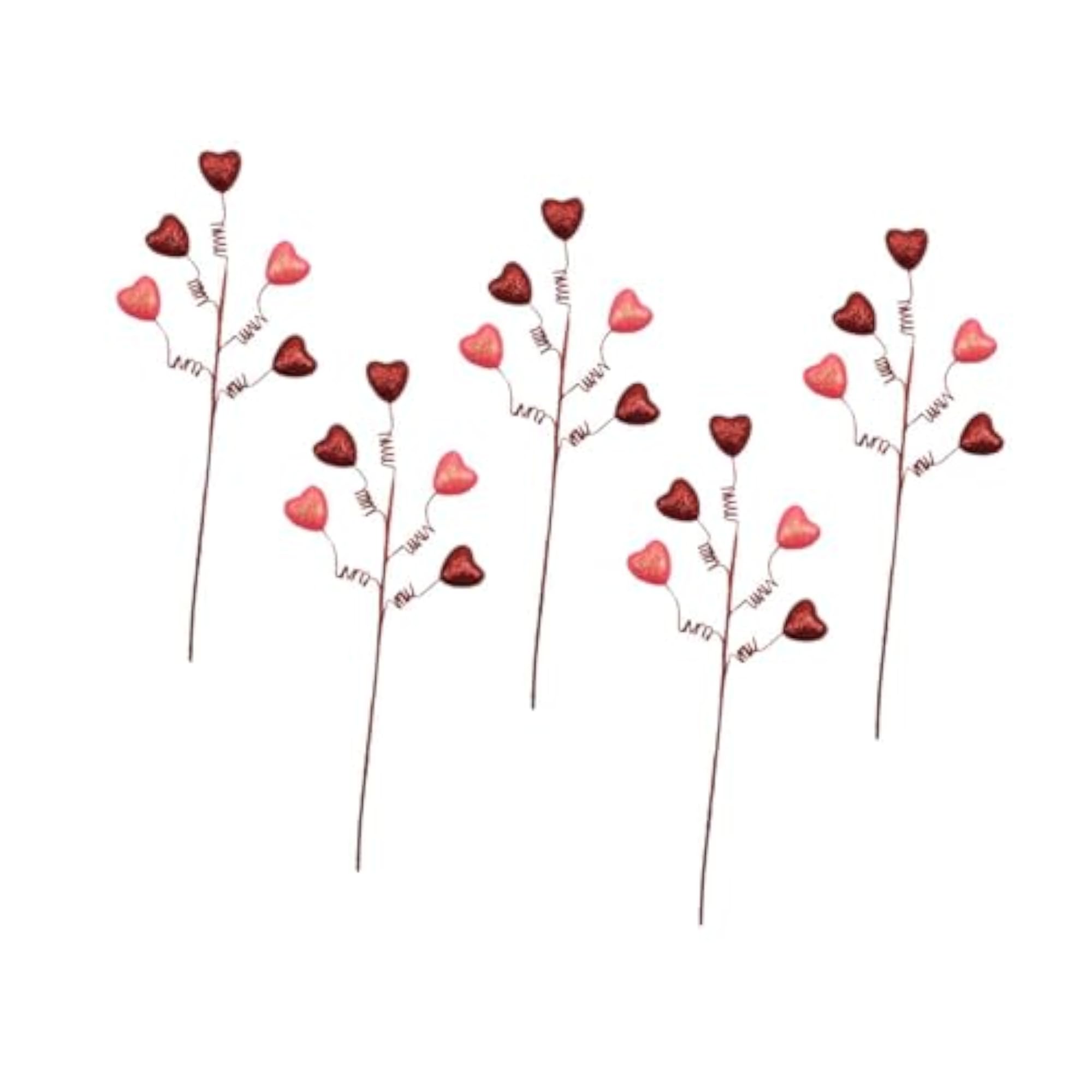 Artificial Valentine's Day Heart Picks for Table Centerpieces