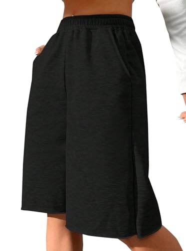 SOFIA'S CHOICE Women's Wide Leg Sweat Shorts Jogger Athletic Bermuda Short Pants with Pockets4