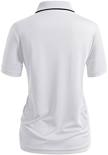Clovery Coolmax Fabric Moisture Wicking Short Sleeve Zipup Polo Shirt White Xl #TOP2