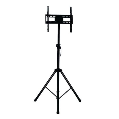 Suporte Pedestal Tipo Tripé, Ajuste de Altura, TVs Planas e Curvas, 32' a 55', Capacidade de Até 35Kg, Preto, A06V4_TP, ELG