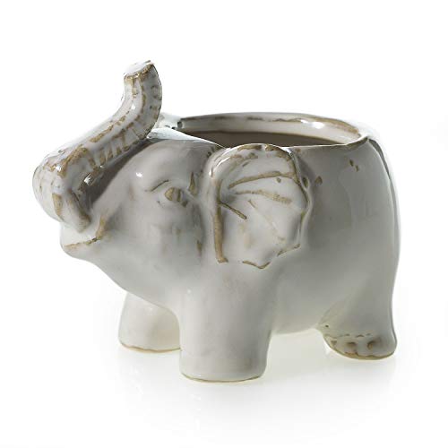 Elephant Ceramic Bowl for Plant (93630) Animal Modern Pot Decor for Home or Office l Indoor and Outdoor Planter for Any Event Decorations (5