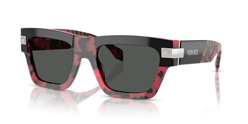 Image of Versace Man Sunglasses Havana Blue Frame, Dark Grey Lenses, 55MM