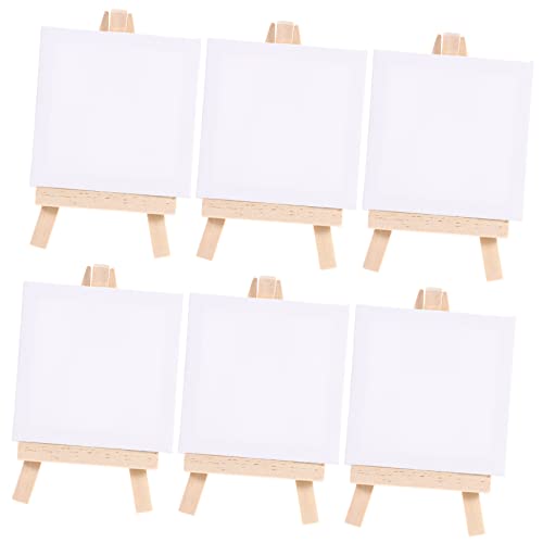 NUOBESTY 6juegos Mini Caballetes De Madera Para Pintar Estirados Para Principiantes y Artistas
