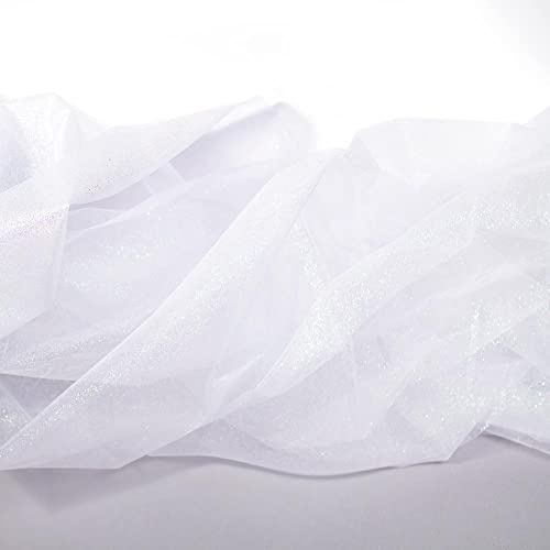 Anderson's White Glitter Organza Wedding Decorating Fabric, 54 Inches X 40 Yards #TOP2