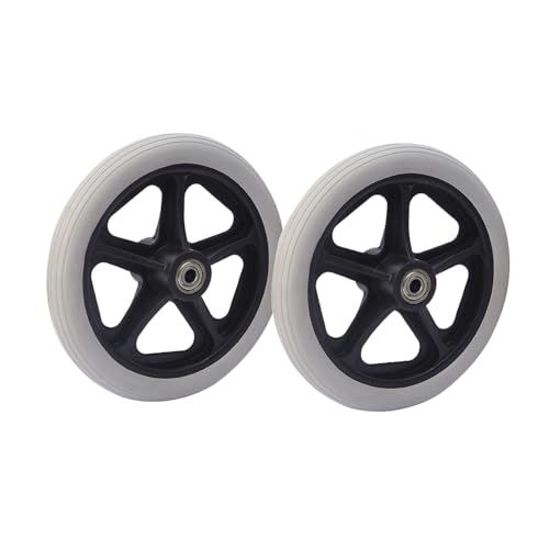 LHX Wheelchair Front Wheel Accessories Front Wheel with Bearings Pair of 6-inch/7-inch/8-inch Solid Wheels Walker Universal Wheels(Gris,7 inch)