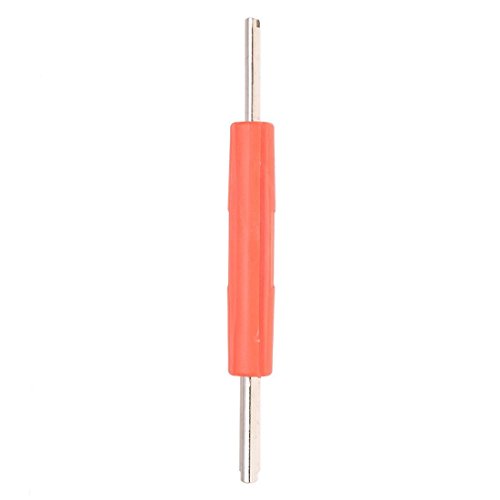 SODIAL(R) Llave Herramienta de extraccion Removedor del nucleo de valvula del neumatico empunadura de plastico rojo de bicicletas coches