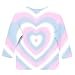 Girls Tie Dye T Shirts 3/4 Sleeve Tops Valentine's Day Love Graphic Tees Gifts Tshirts for Kids 3-12 Years Light Blue