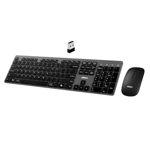 Adesso Wireless Scissor Switch Keyboard and Mouse Combo with Copilot