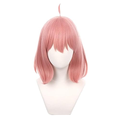 Perruque Anya Forger rose haute densité avec bonnet ajustable pour cosplay manga réussi