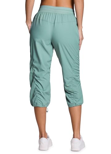 Image of RBX Active Capri Pants for Women Joggers Stretch Lightweight Women's Casual Pant Capri with Drawstring