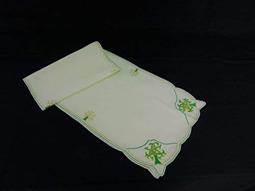 Table Runner in a Green Celtic Tree of Life Design. Beautifully embroidered table linen designed by Beverley Gallagher - Image 2