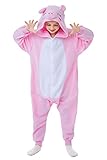 CANASOUR Unisex Halloween Kids Pink Pig Onesie For 5T Girls Costume Party Cosplay Pyjamas (Height 43-47”, 5T, Pig)