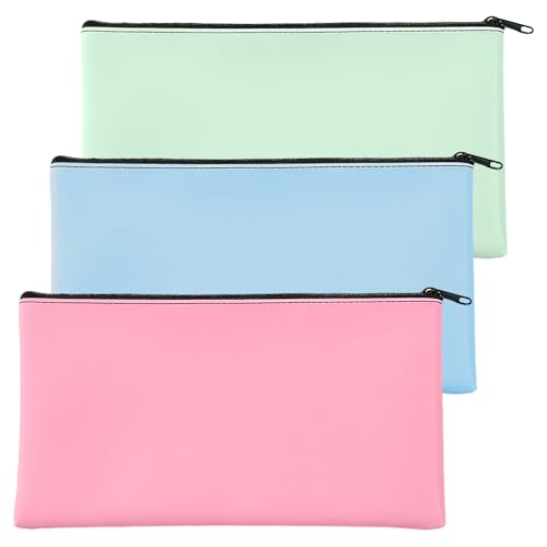 Geldtaschen Banktasche, 3 Stück PU Dokumententasche, Geldbeutel Geldtasche für Schule Reisen Zuhause Büro