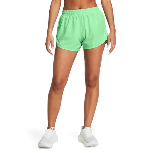 Under Armour Womens Fly by Shorts, (350) Matrix Green/Matrix Green/Reflective, Large