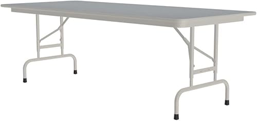 Miniatura 181 de Correll - Mesa plegable de altura ajustable y resistente, parte superior laminada de alta presión, fabricada en Estados Unidos, delantal de acero