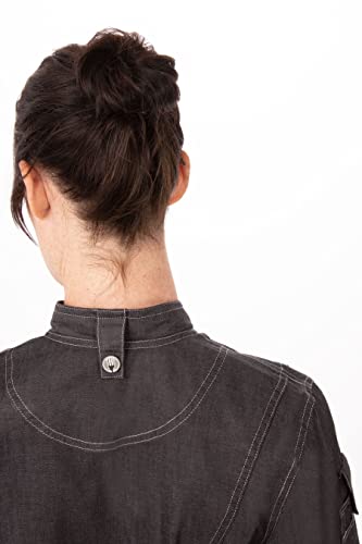 Chef Works Women's Gramercy Denim Chef Coat, Black, Small #TOP7