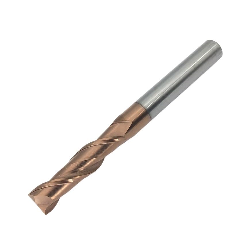 Fresa Plana Larga HRC55 de Carburo de Tungsteno, 2 Filos, Fresa CNC Recubierta para Ranuras de Chaveta, Acero y Metal(Ф6.0x40Cx6Dx150L)